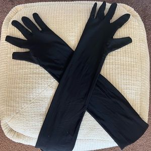 Free People Black Long Gloves
